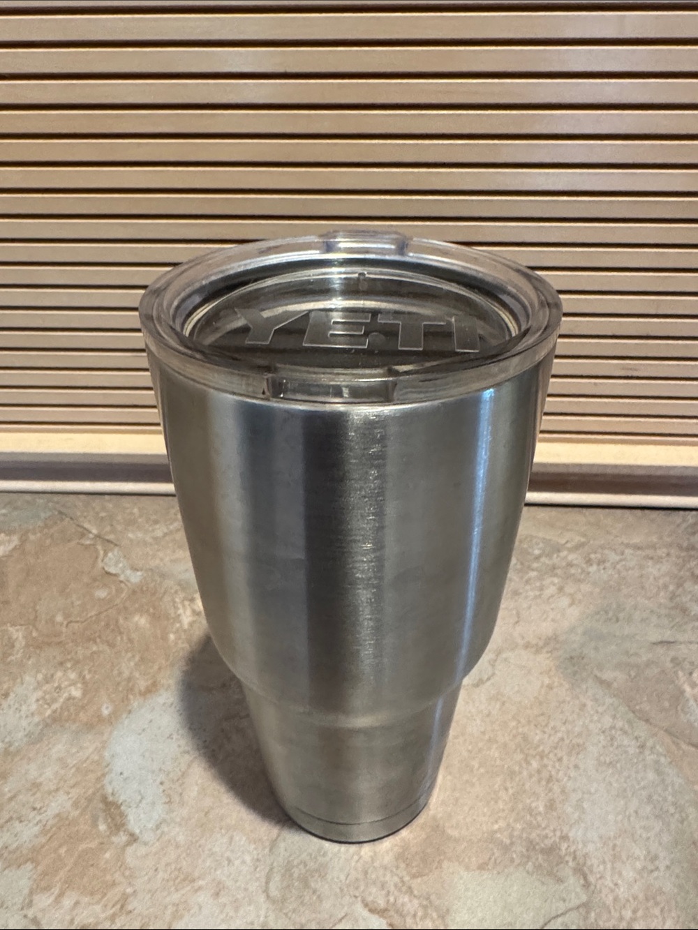 Yeti Stainless Steel Tumbler - Silver with Clear Lid